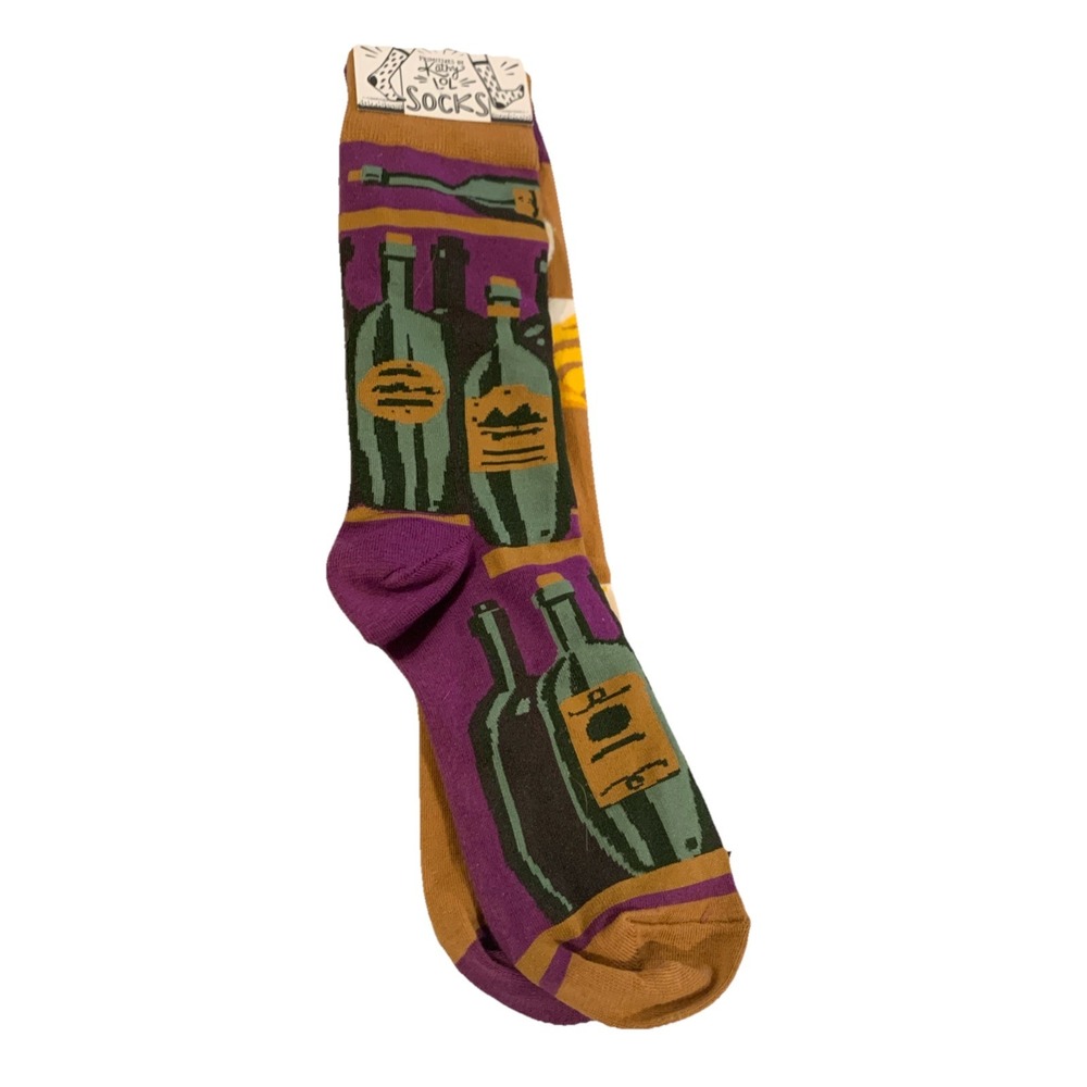 Primitives By Kathy. Wine And Cheese‎ LOL Socks